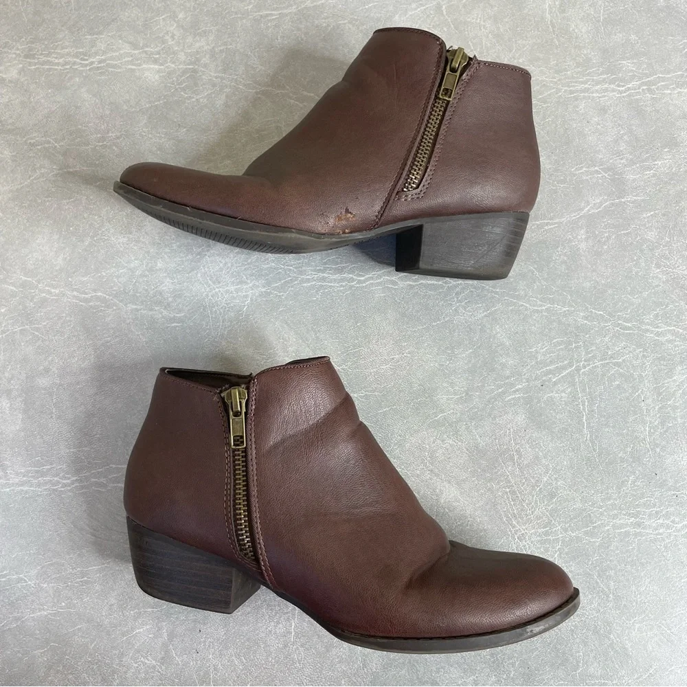 UNIONBAY “Holly” Chestnut Faux Leather Ankle Boots